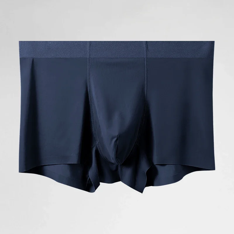 

Men's Underwear - Silk-Free Seamless Flat-Crotch Briefs for Comfort and Breathability in Summer - Lightweight Sport Shorts with