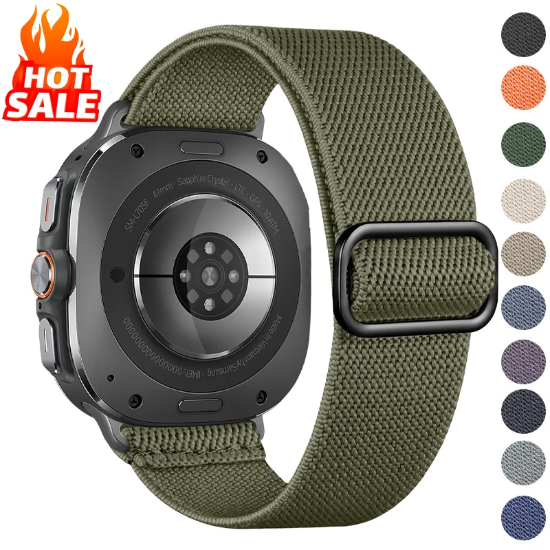 

Scrunchie Strap For Samsung Galaxy Watch Ultra 47mm accessories Sport Elastic Nylon bracelet correa Galaxy watch7 Ultra 47 band