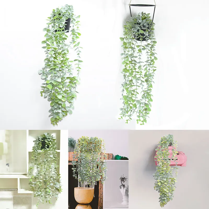 

Artificial Eucalyptus Rattan Hanging Plant Potted Plastic Plant Indoor Outdoor Garden Room Party Wedding Wall Balcony Decoration