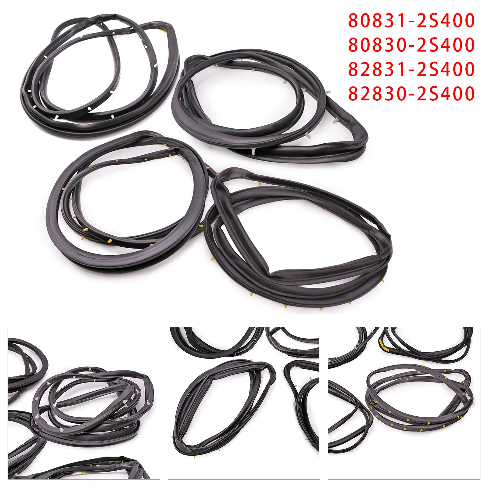 Artudatech 4PCS Front Rear Door Rubber Seal Weatherstrip For Nissan D22 Frontier 1998 1999 2000 2001 2002 2003 2004 2005