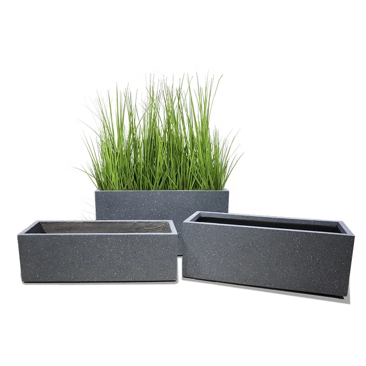 Garden Decor Square Pots for Flowers Plants Rectangle Fiberglass Tall Planter Boxes