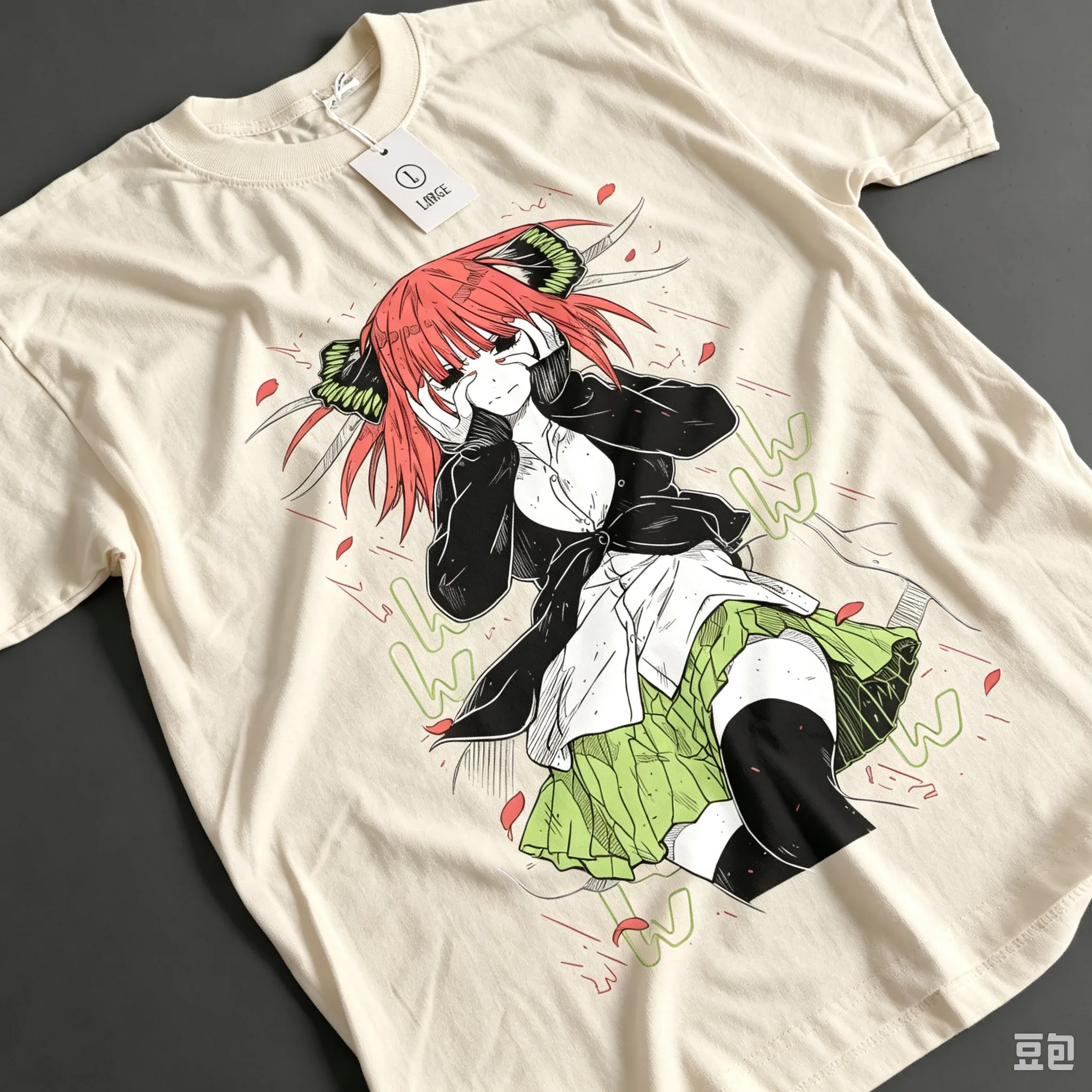 Anime The Quintessential Quintuplets Nakano Nino Grafik-T-Shirt Unisex Casual Kurzarm-Tee Otaku Harajuku Streetwear Oberteile – Detail 4