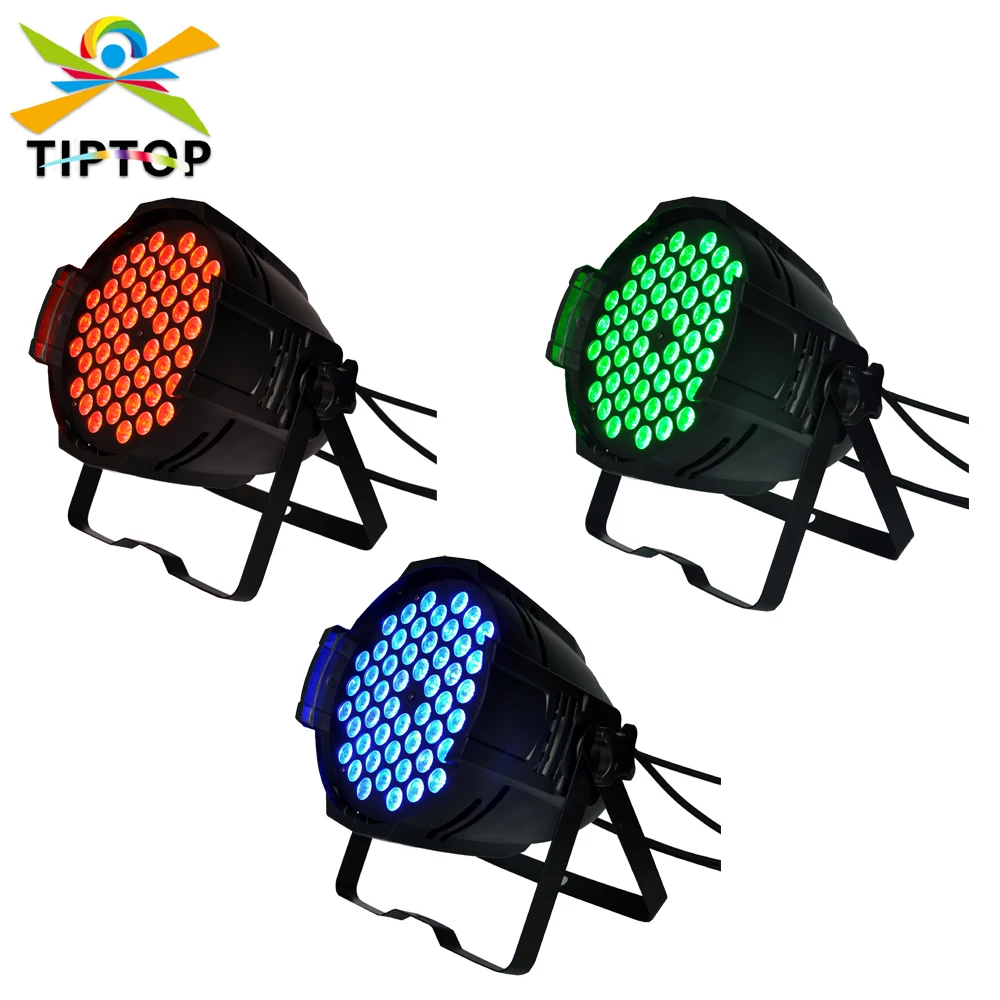 

TIPTOP TP-P54B Full Color 54x3W Aluminum Led Par Light RGB 3IN1 Color Mixing Silent Cooling Fan Aluminum Bracket Shockproof Case