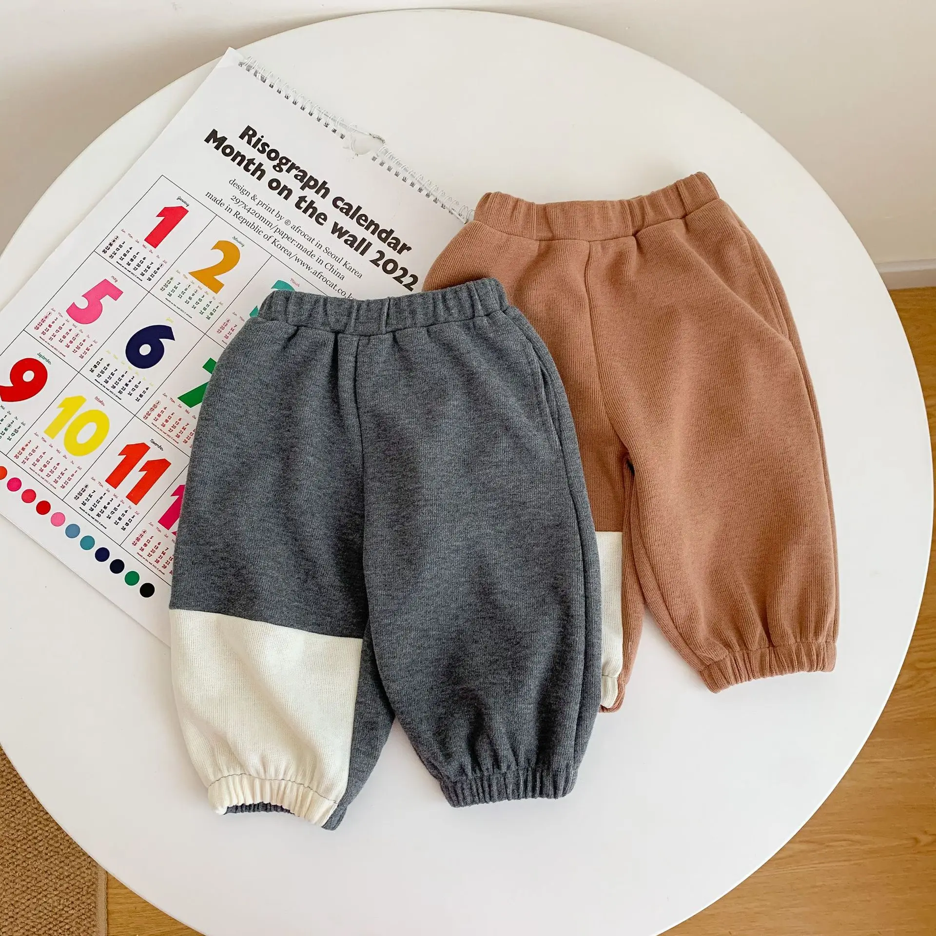 

3-24 months ins style 2024 spring and fall new baby cute big PP bear pants men's and women's baby casual outing pants