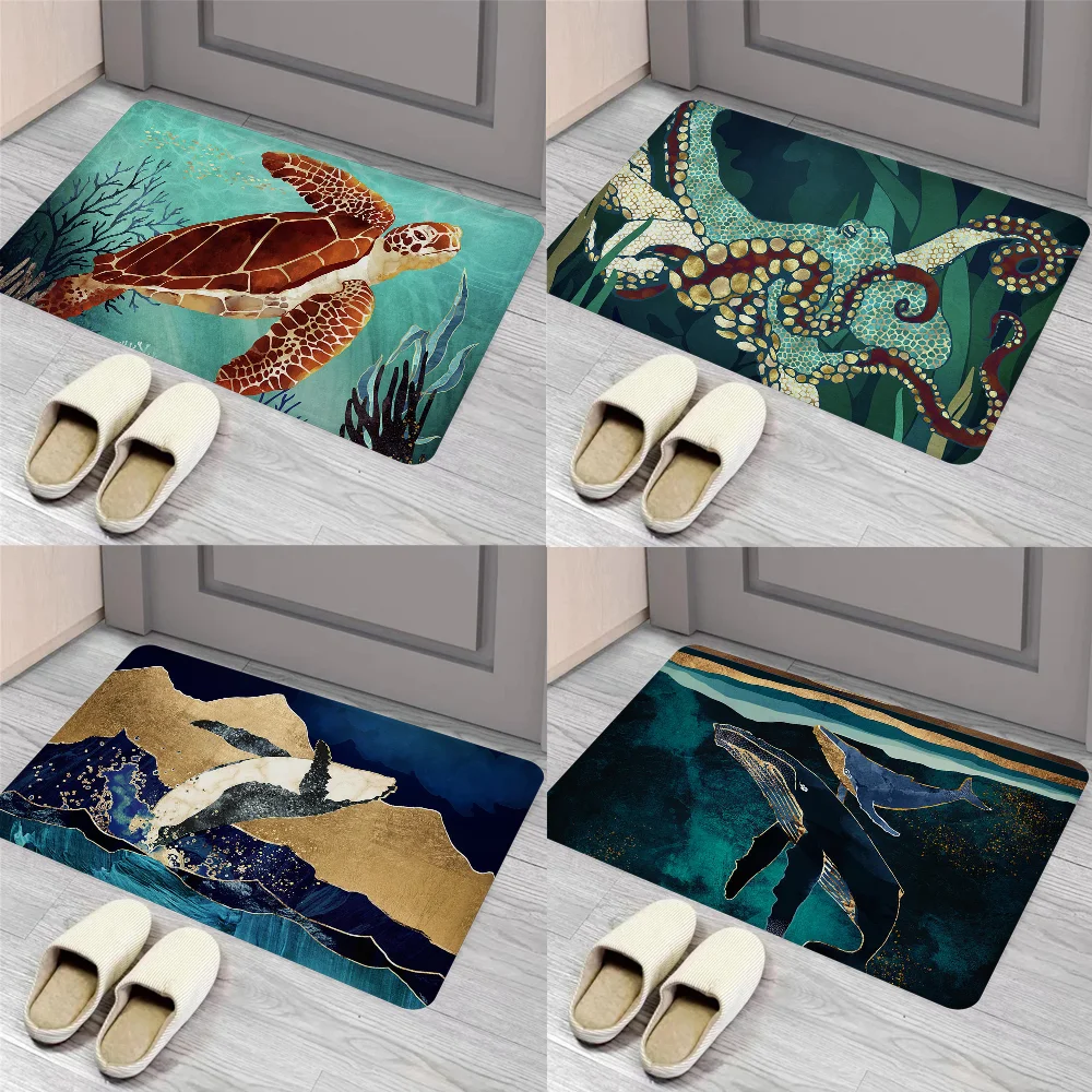 

Ocean creature Floor Mat Entrance Door Mat Nordic Style Home Doormat Bathroom-Toilet Mats Bedroom Hotel Decor Mat