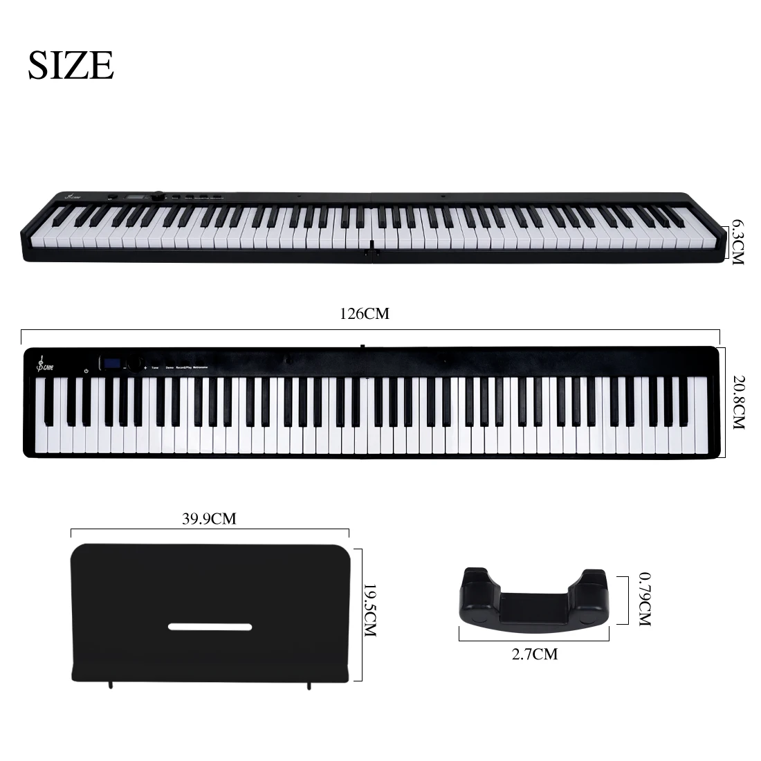 SLADE 88 مفاتيح البيانو الإلكتروني متعدد الوظائف 128 نغمة البيانو الرقمي لوحة المفاتيح أداة المحمولة طوي البيانو الإلكتروني