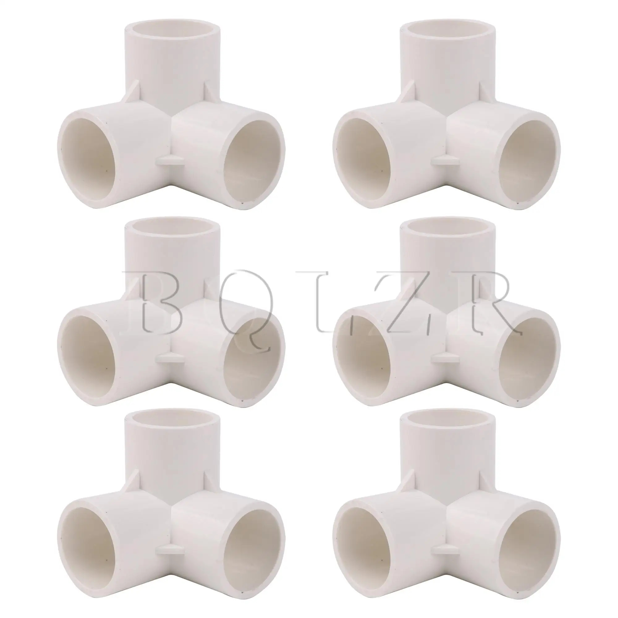 BQLZR 6 Pieces 3 Way Elbow Connector 1 Inch Plastic Right Angle for Building