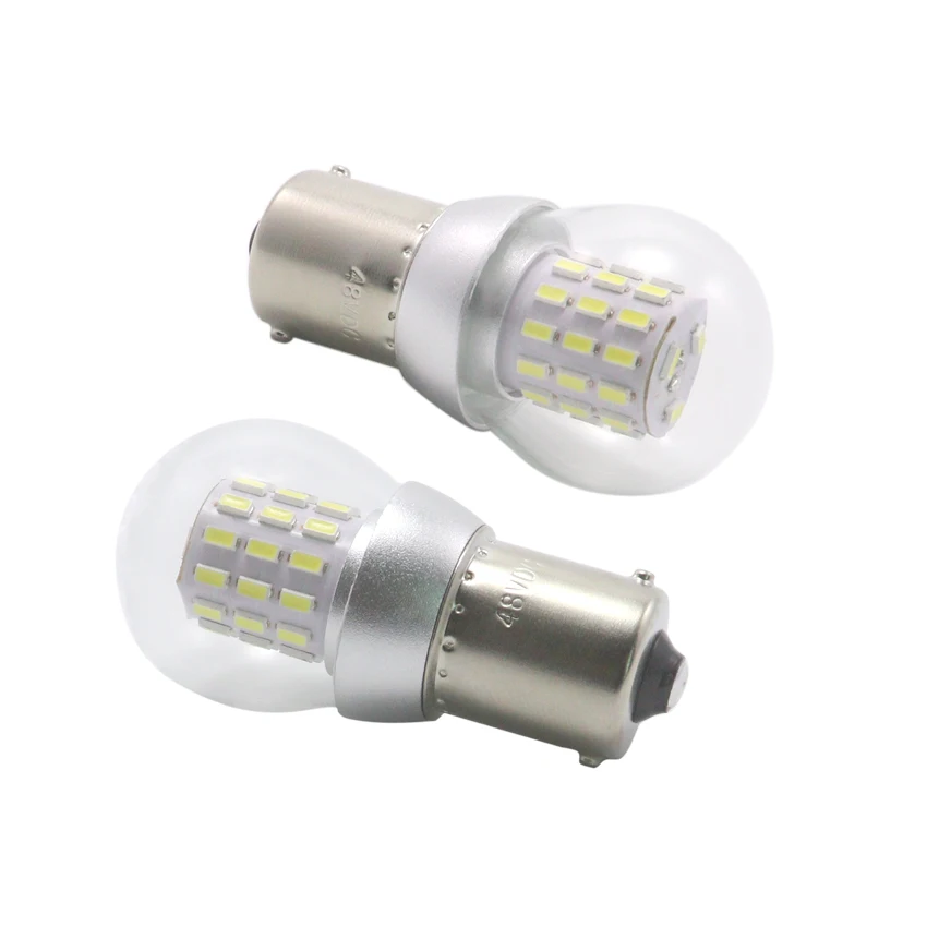 Mcdrlled 6v to 12v 48V P21/5W LED Car Blubs 1157 BAY15D 1156 BA15S Turn Signal Lamp Brake Light  White Yellow Red