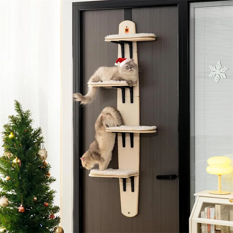 

&c Door Mounted Cat Tree Multi Level Perch Space Saving Pet Furniture for Indoor Cats Modern Style Durable Scratching Post