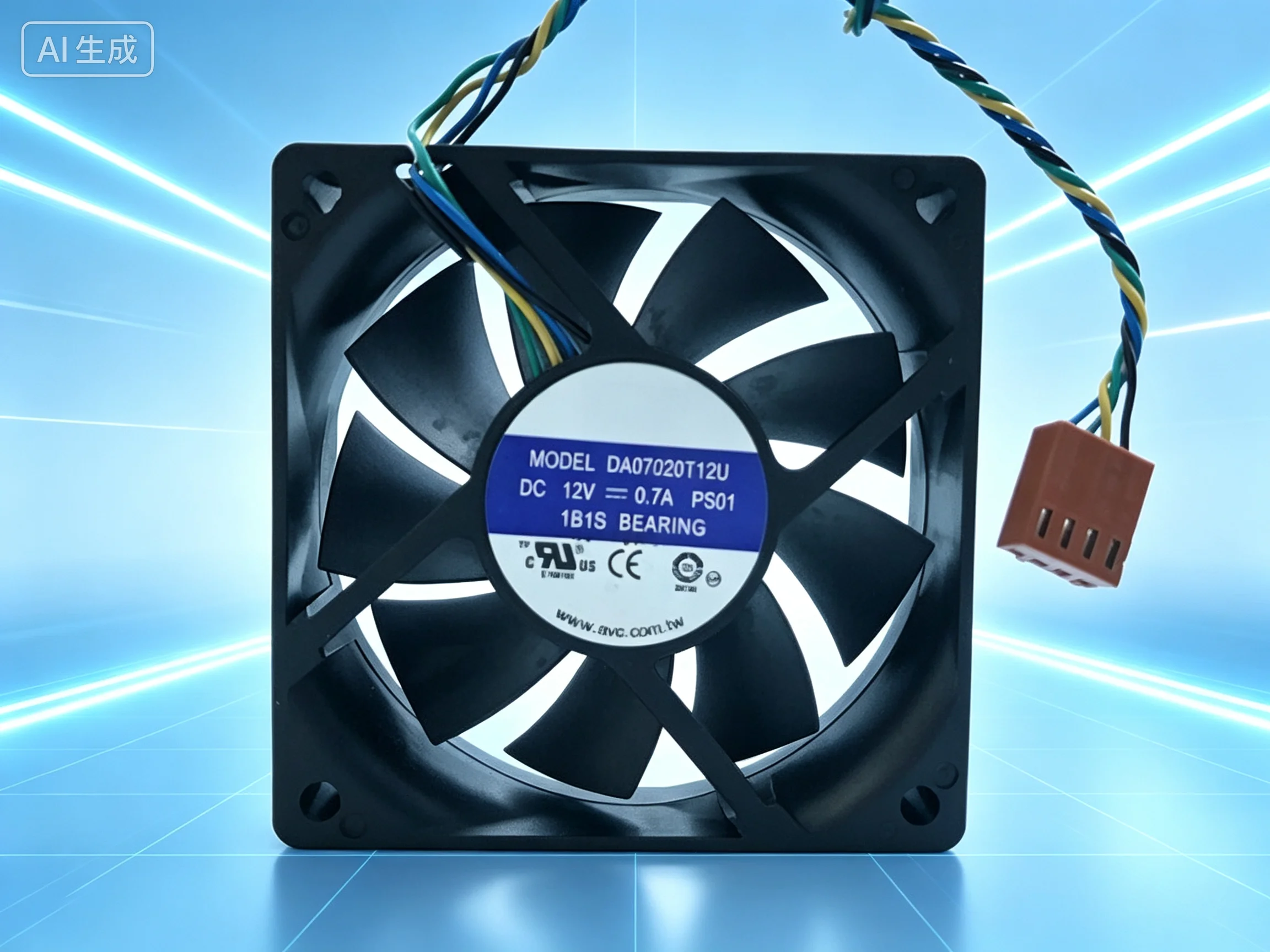 For DA07020T12U 7020 7CM 12V 0.7A 4‑PWM High Airflow CPU Case Fan