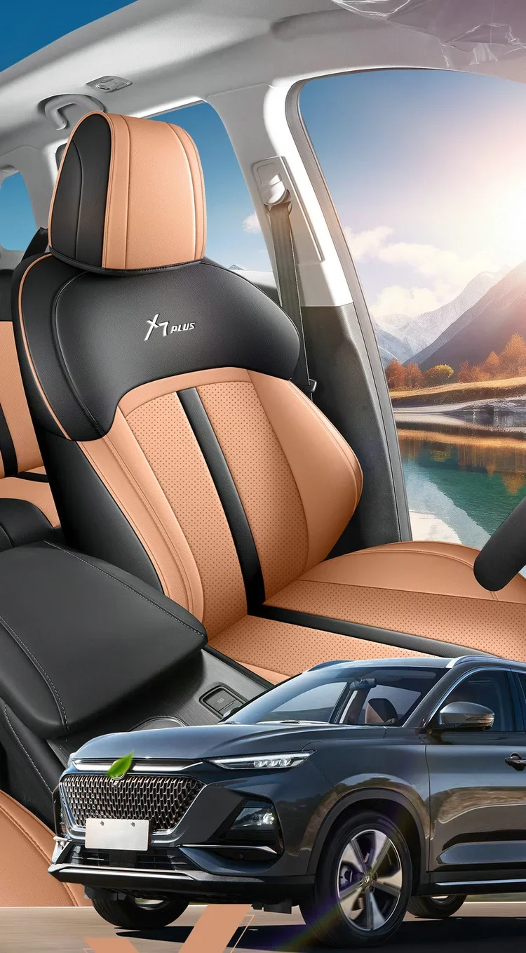 Maßgefertigter Autositzbezug für Changan Oshan X7 Plus 2025 2026, Komplettset, hochwertige Lederaccessoires – Detail 1