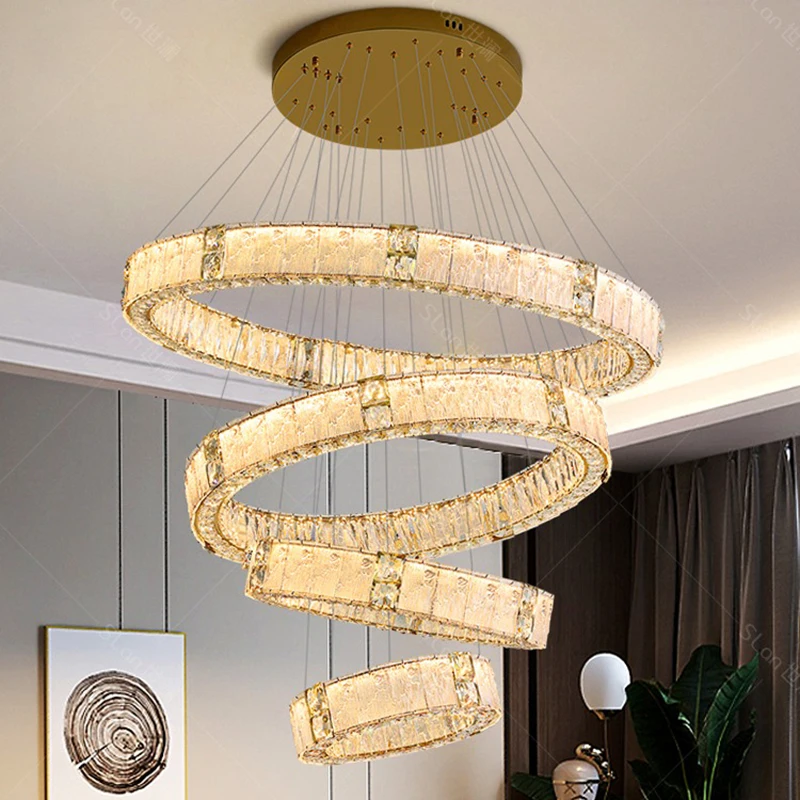 Modern home decoration crystal chandelier, stair Pendant lamp, living room Pendant lights, interior lighting