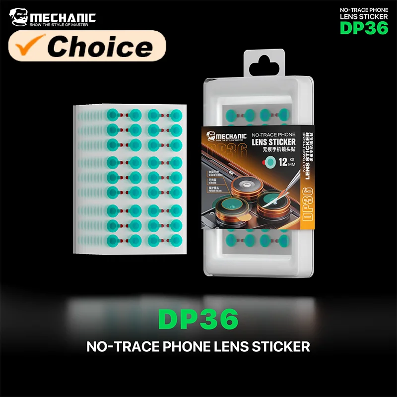

MECHANIC DP36 Наклейки для объектива телефона без следов, 360 шт., 12 мм, защита от синего света, без клея, без центрального отверстия, защита от царапин для объектива камеры