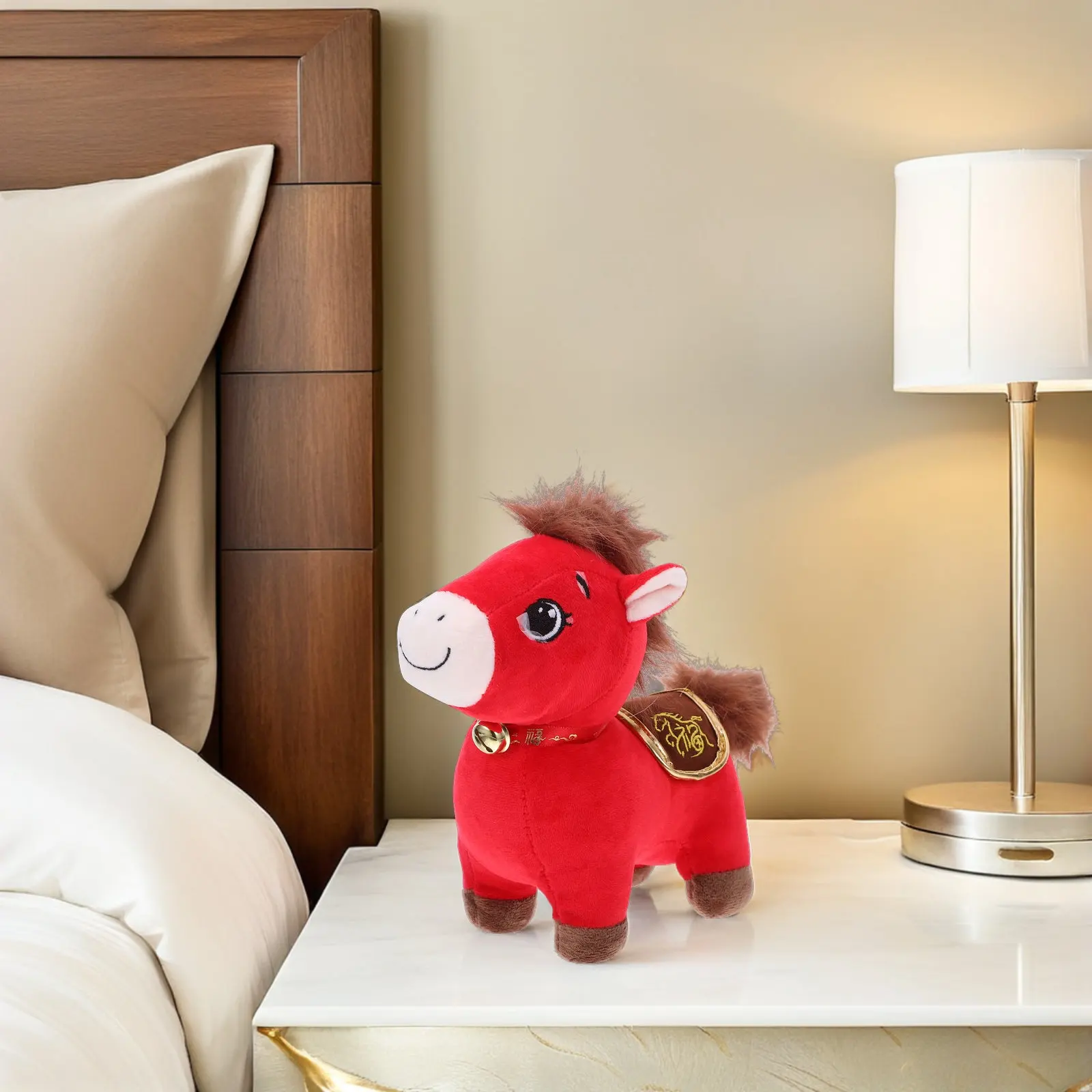 

2026 Zodiac Horse Mascot Stuffed Animal 20Cm Artistic Craftsmanship Festive Spring Festival Decor Year of The Horse Good Luck