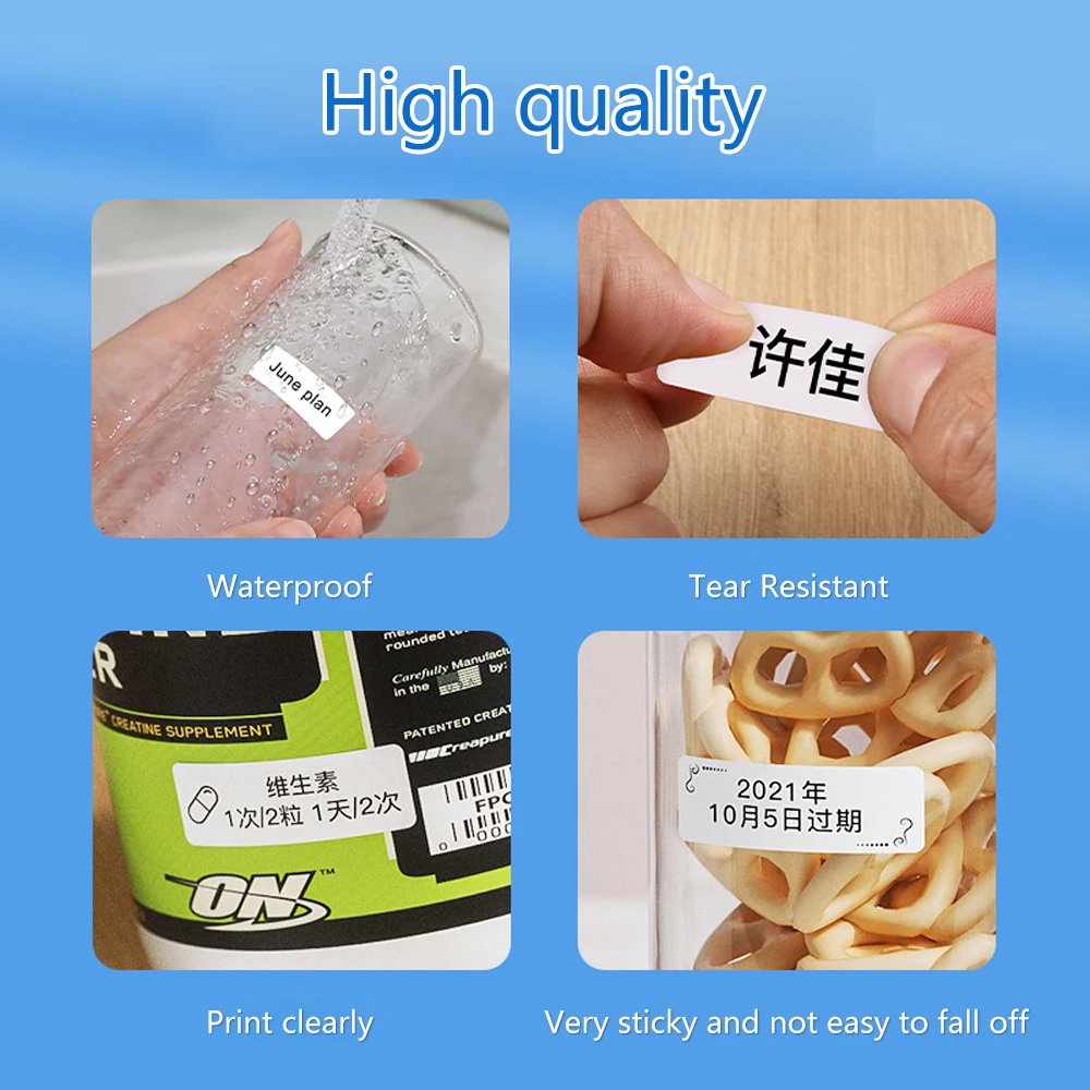 Niimbot D101 lable Sticker Cable Label Paper 20-25mm Width White Waterproof Niimbot Label Color Transparent Price Tag label tape