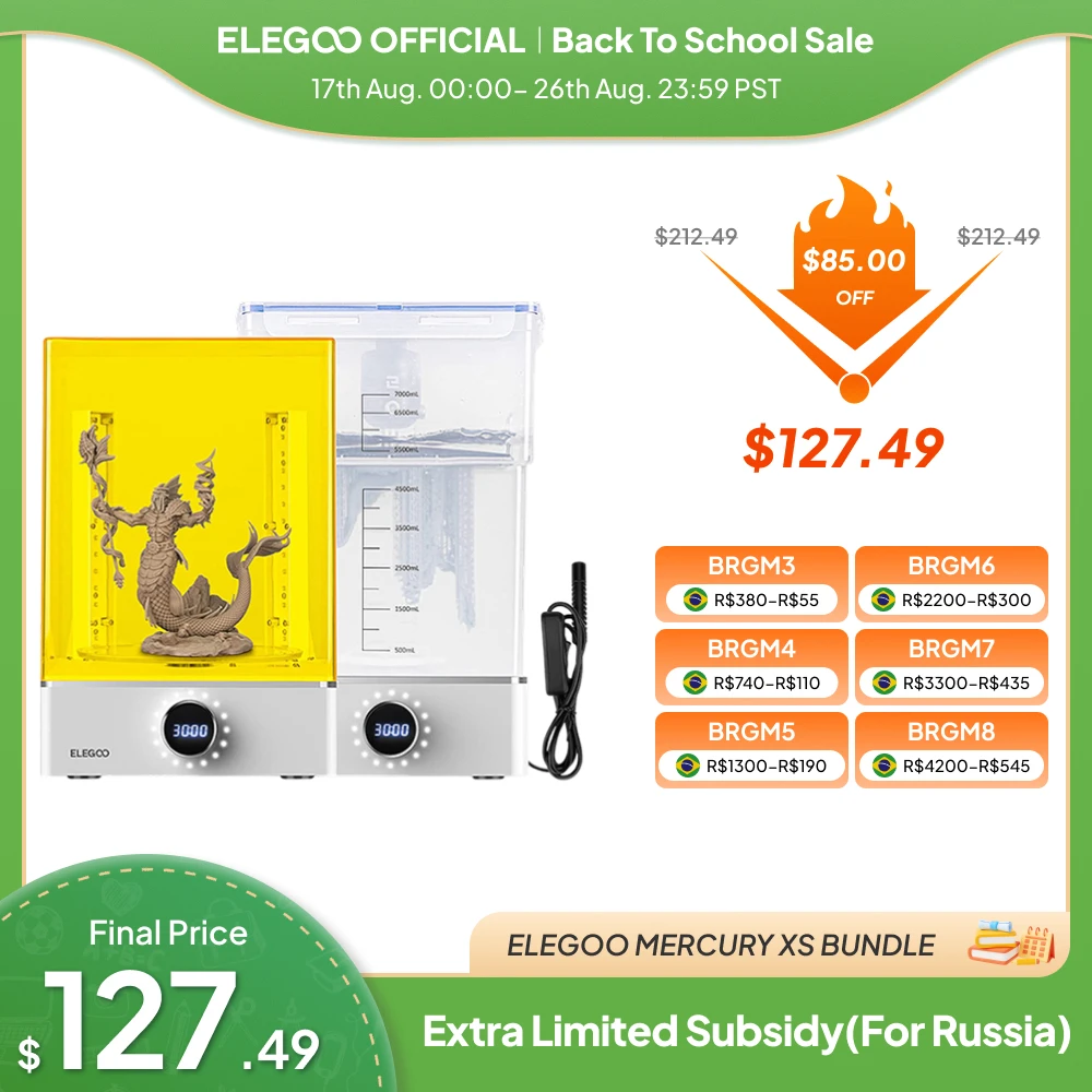 ELEGOO MERCURY XS BUNDLE: Estação de Lavagem e Cura Separada para Impressões 3D de Resina de Grande Porte, Compatível com SATURN 3 ULTRA