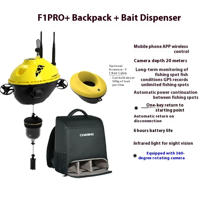 F1PRO Remote Control VisualFish Finder - HD Wireless Mobile PhoneInfrared Sonar Night Vision Underwater Camcorder