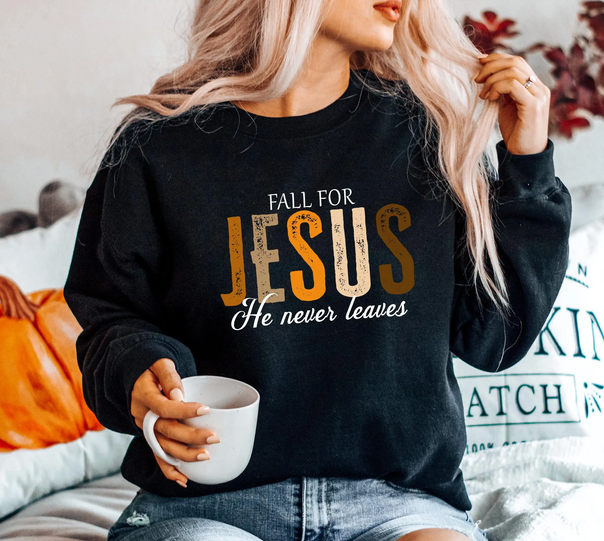 

Jesus Christian Sweatshirt Hoodie Men's and Women's Round Neck Sweatshirts Y2k Tops Autumn and Winter Pullover Women Clothing