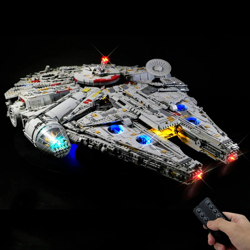 

DIY LED Lighting Kit Compatible with 75192 UCS Space Falcon Model Remote-Control Light Set for Building Display (Lights Only)
