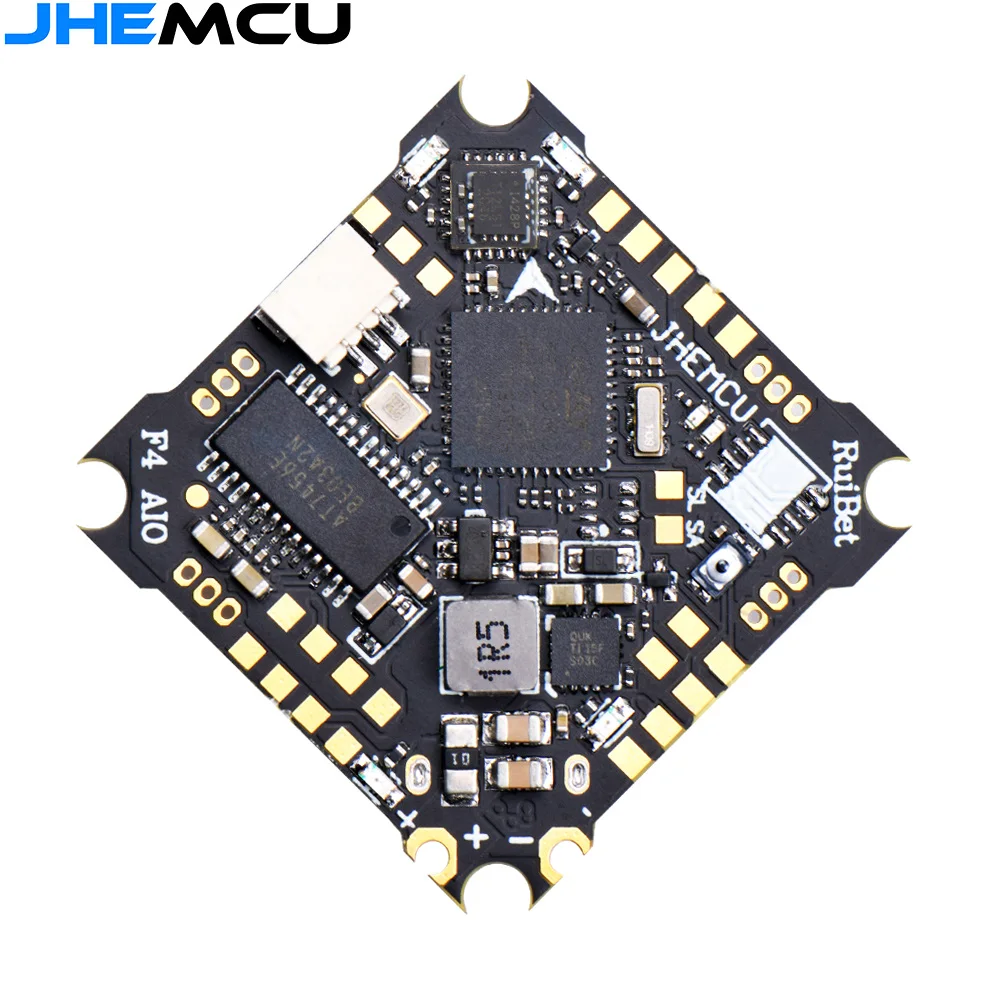 

Контроллер полета JHEMCU F4 AIO F411 BLHELIS 12A 4in1 ESC 1-2S 25.5X25.5mm для RC FPV Freestyle Tinywhoop Cinewhoop Drone