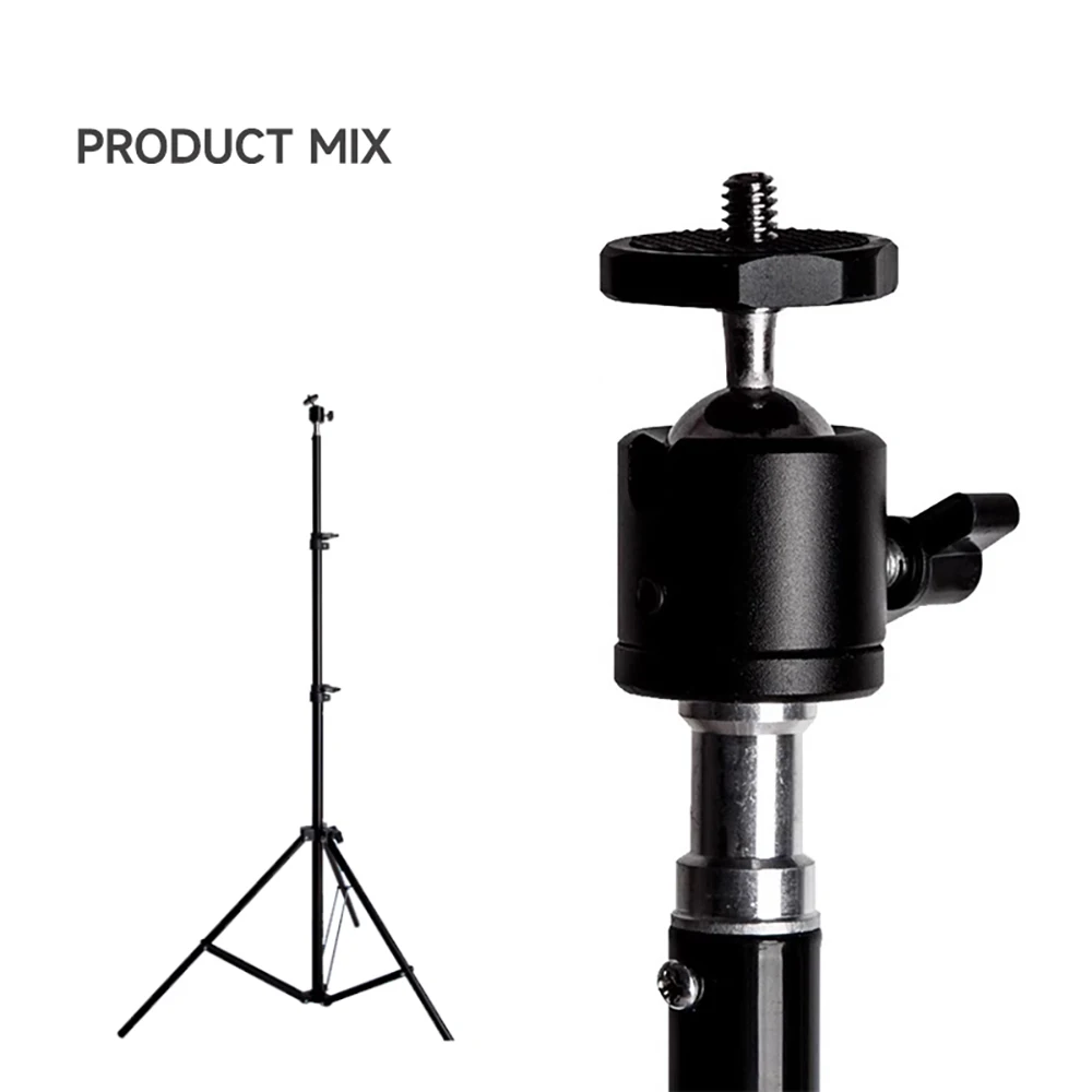 MIAOTU 2 in 1 Ball Head Dual Use with 1/4 Screw Mount 360° for Camera Phone Holder Speedlite Tripod Selfie Stick