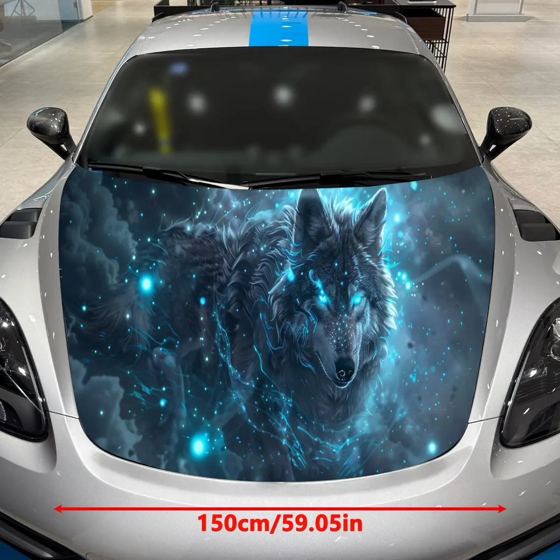 Mesmerizing Starry Wolf Car Hood Stickers - Self-Adhesive, Waterproof and Durable Vinyl Wrap, Decorate And Protect Your Car - Th