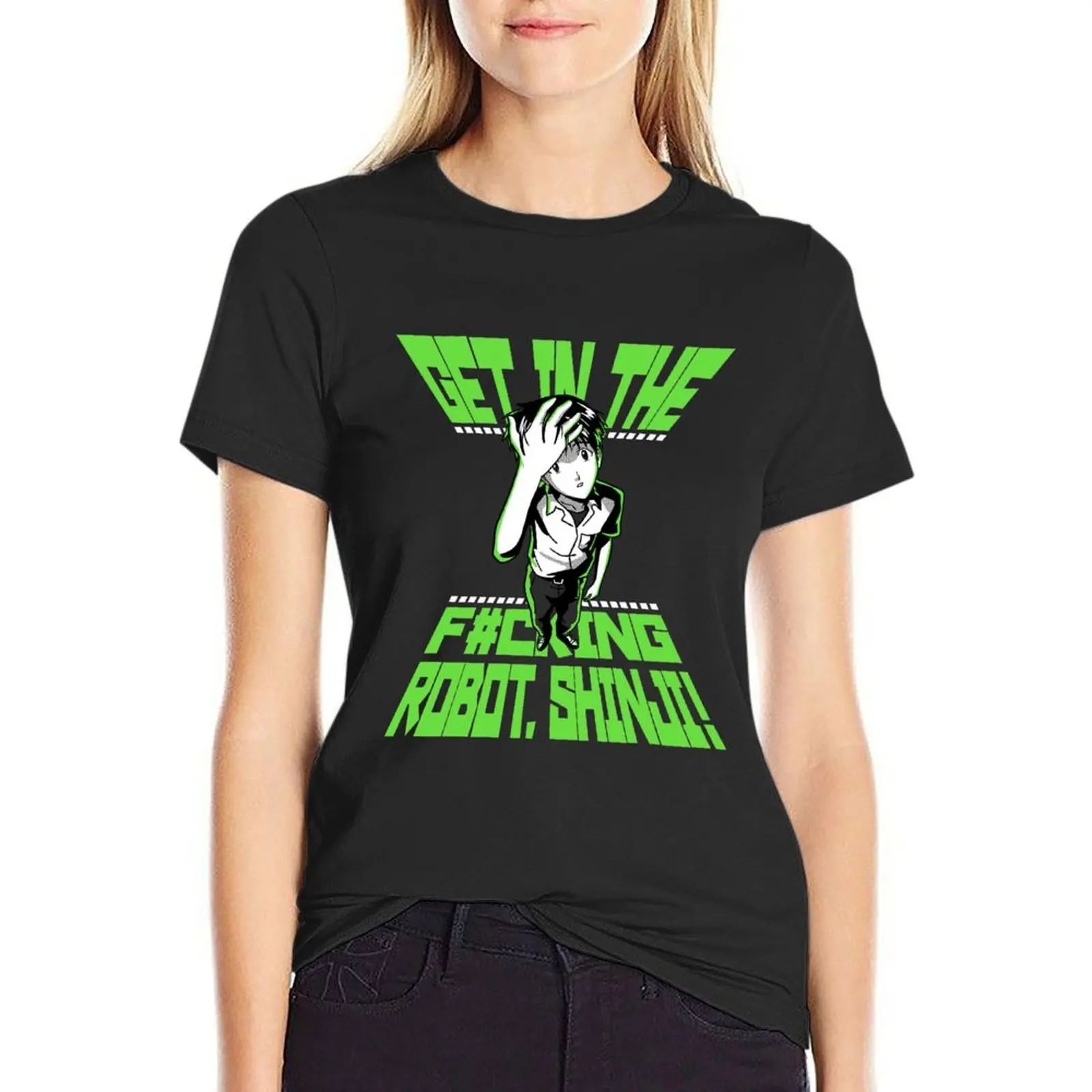 

Get in the Robot, Shinji! T-Shirt kawaii clothes tees aesthetic clothes summer clothes for Women