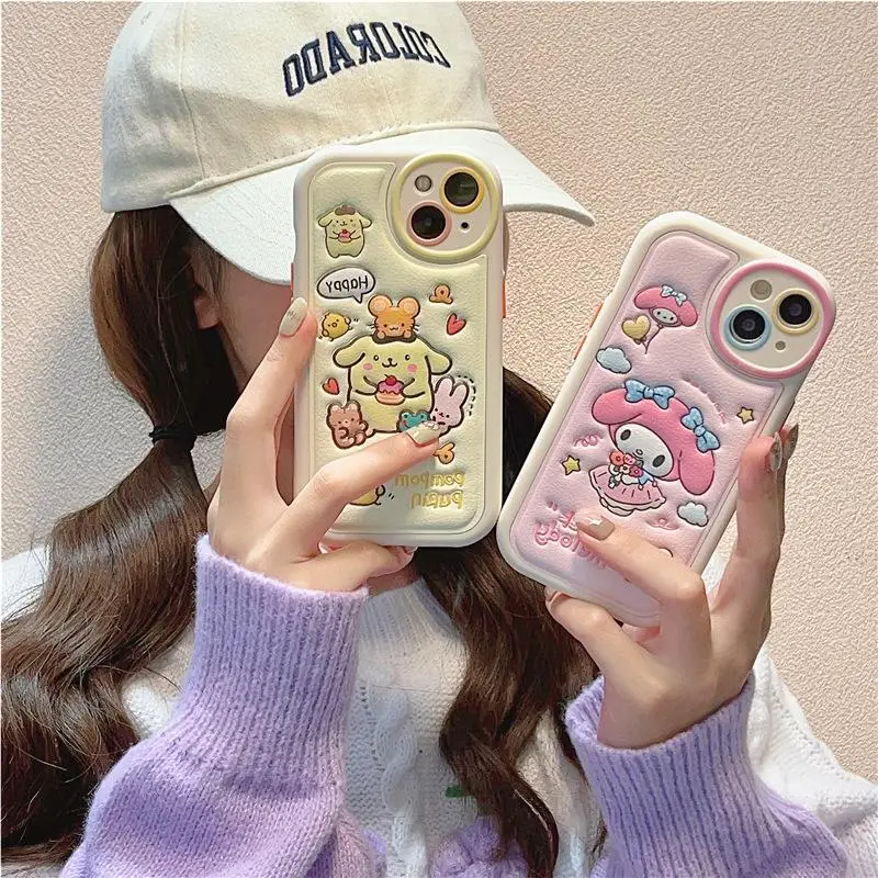 

Cartoon Sanrios My Melody Cinnamoroll Mobile Phone Shell Suitable for Apple Phones Good-Looking Fashion Cute Festival Gift