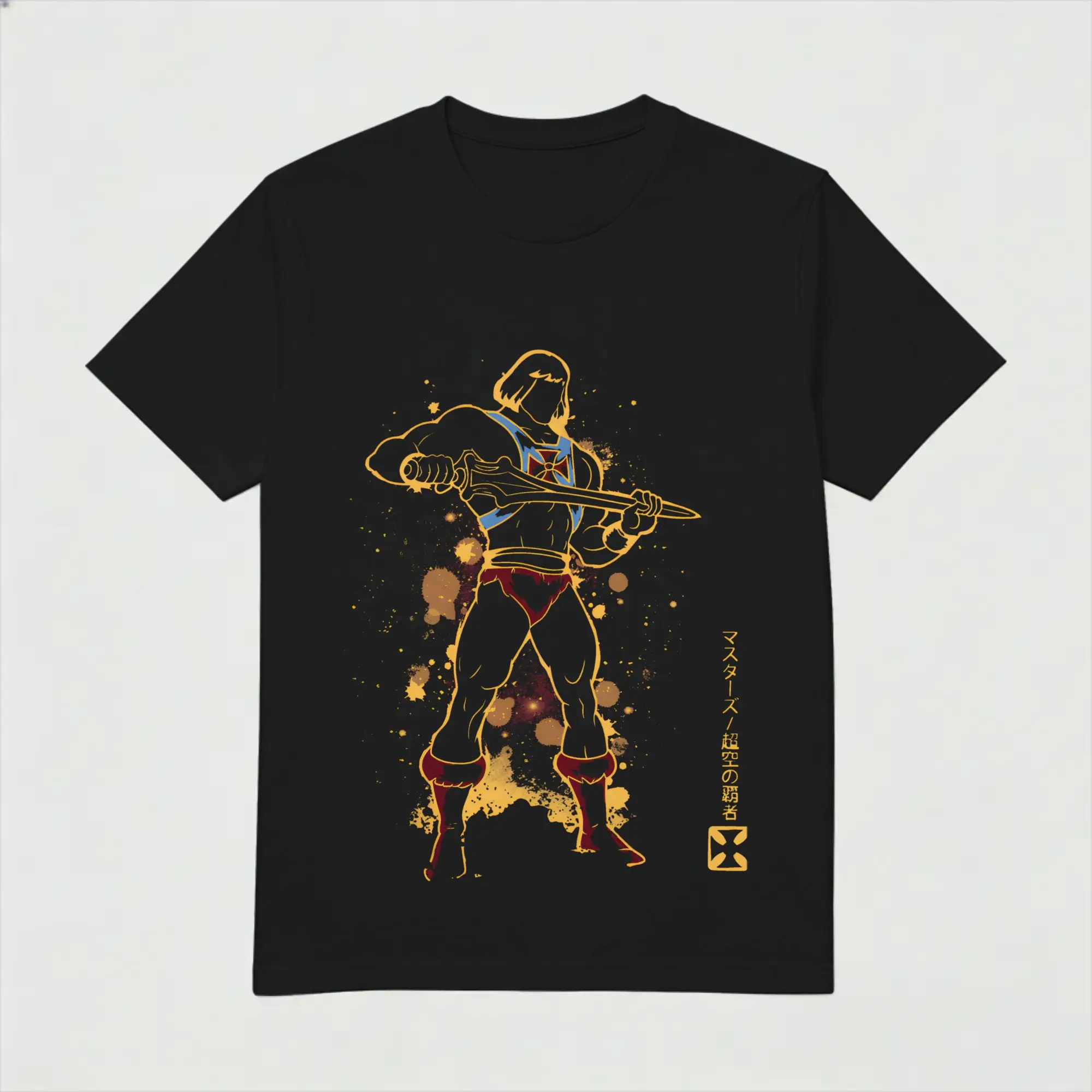 Cooles H-He Mans Starry T-Shirt für Herren, O-Ausschnitt, reine Baumwolle, kurzärmelig, einzigartige Kleidung – Detail 3