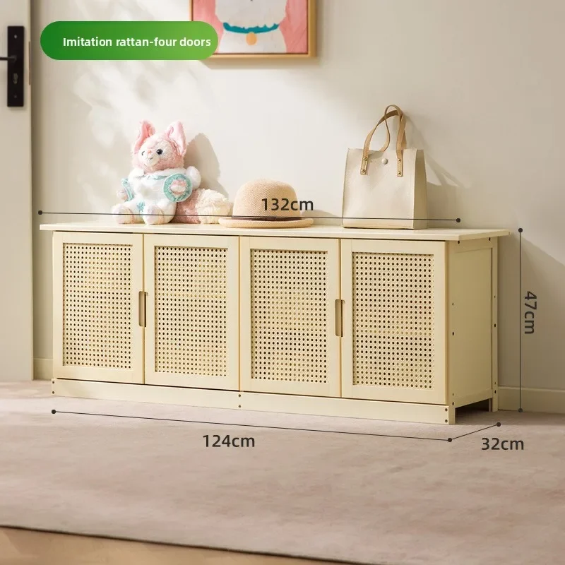 Modern Cream style shoe changing stool for home use, doorstep for wearing shoes, adjustable seating shoe cabinet