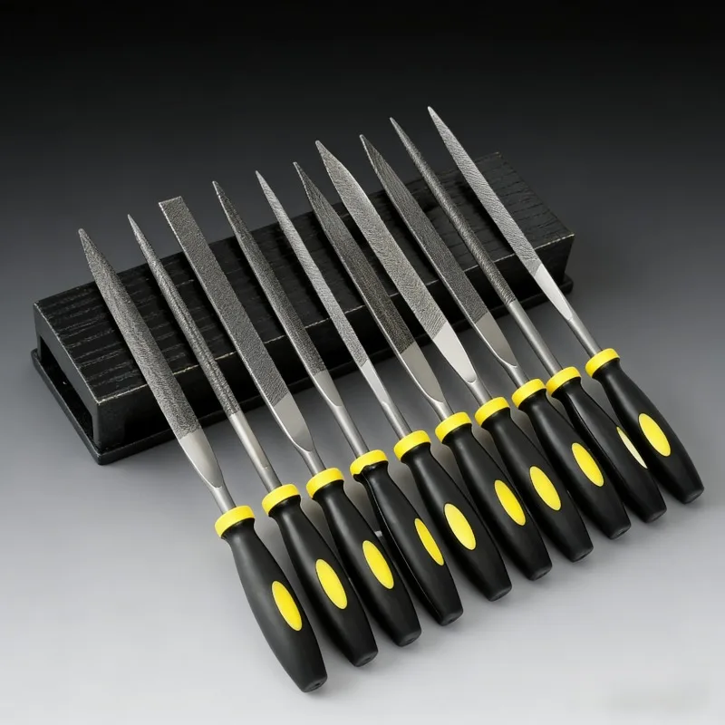 Juego de limas manuales de precisión, 5 uds., con mango ergonómico para manualidades en madera y metal, herramientas manuales prácticas de alta dureza