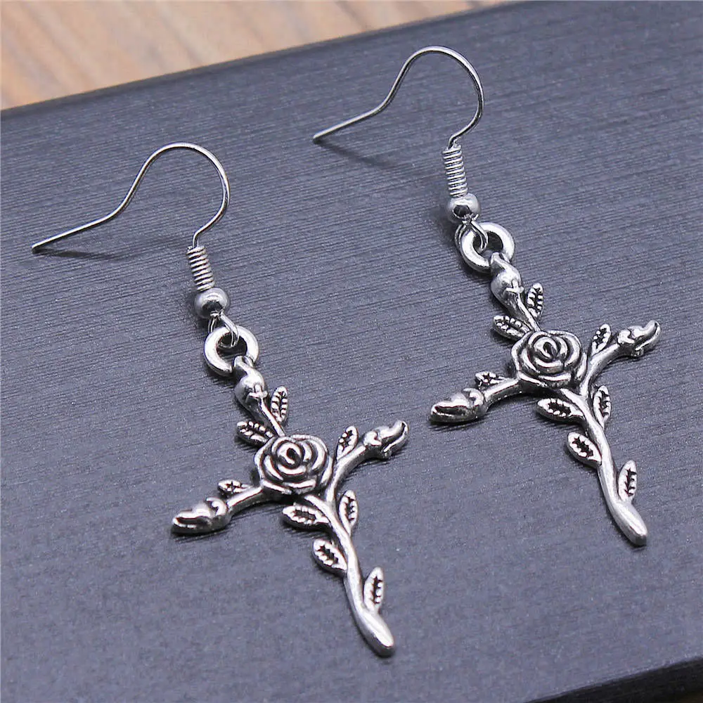 Jewelry Tools Earrings Materials Jesus Cross Cute Earing Size 18x19mm