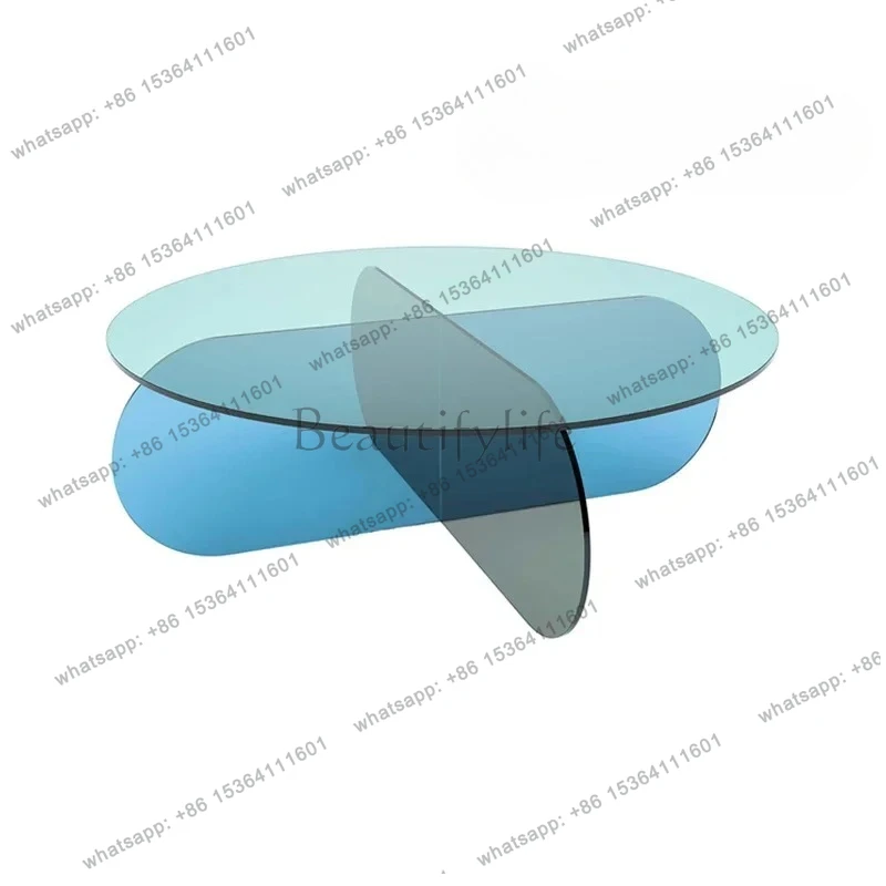 

Nordic modern fashion designer minimalist art geometric color transparent acrylic edge table