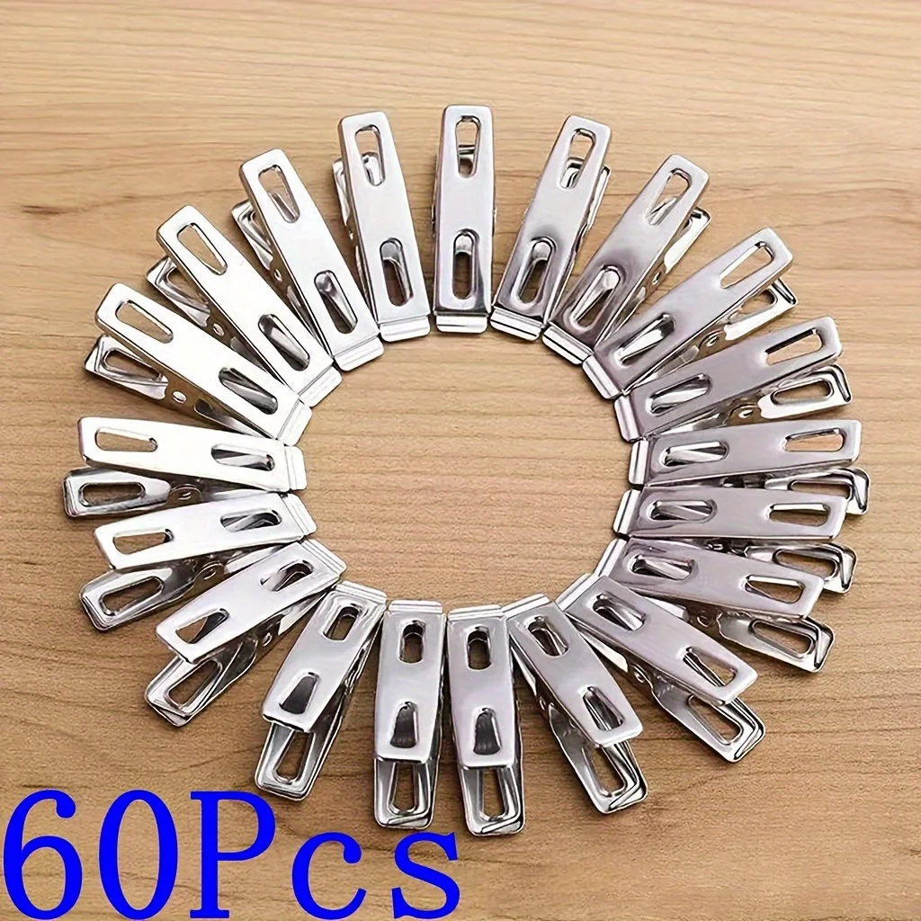 20 unidades Pinzas de Ropa de Acero Inoxidable, Clips para Ropa, Soporte para Secado, Pinzas Metálicas para Calcetines y Prendas accesorios para colgar ropa pinzas resistentes organizador de ropa pinzas para calcetines