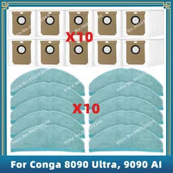 Compatible For Cecotec Conga 8090 Ultra, 9090 AI Replacement Parts Accessories Mop Cloth Dust Bag