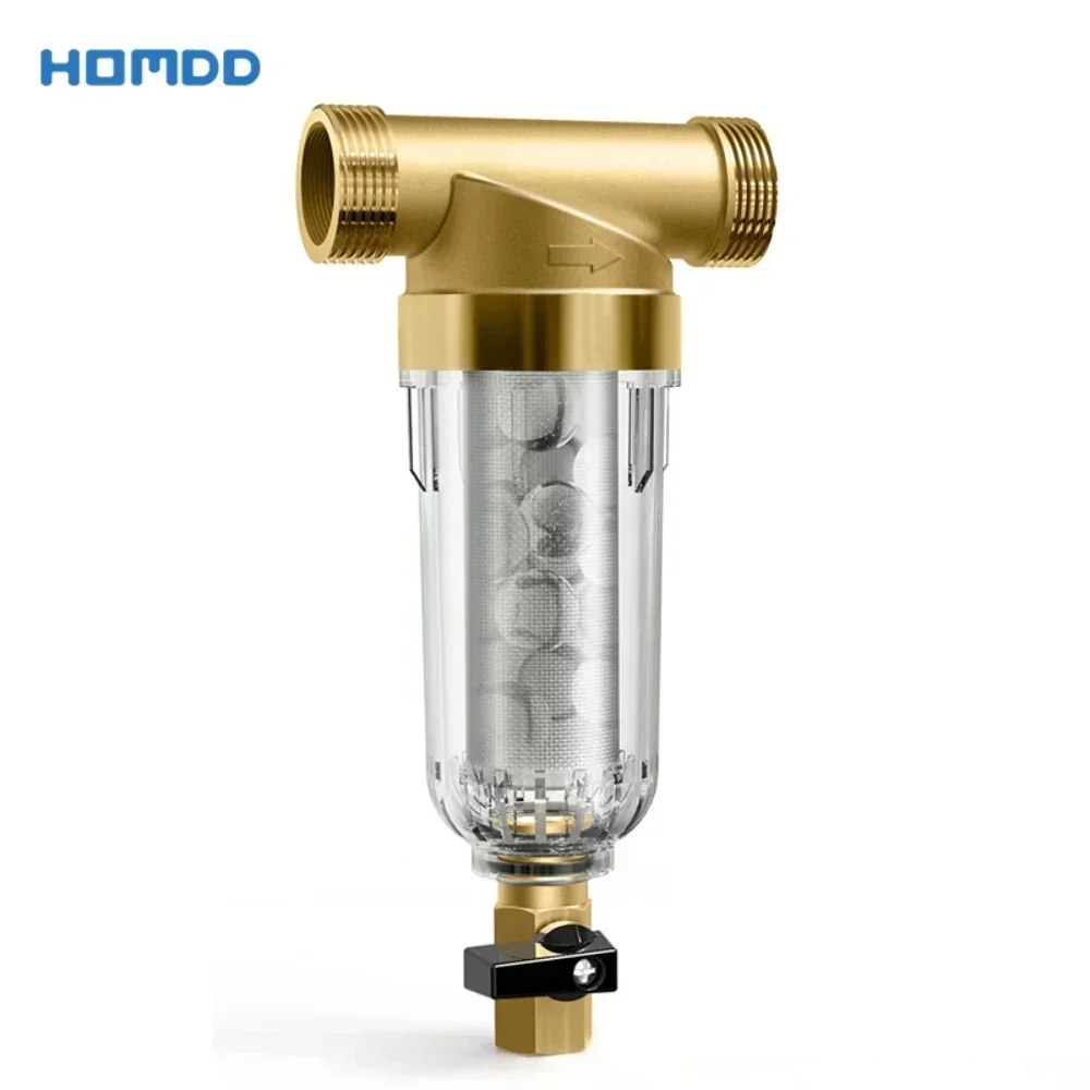 Stainless Steel Brass Pre-filter Whole House Filter Central Water Purifier 40μm 3T Large Flow Pipe Backwash Clean Water for Home