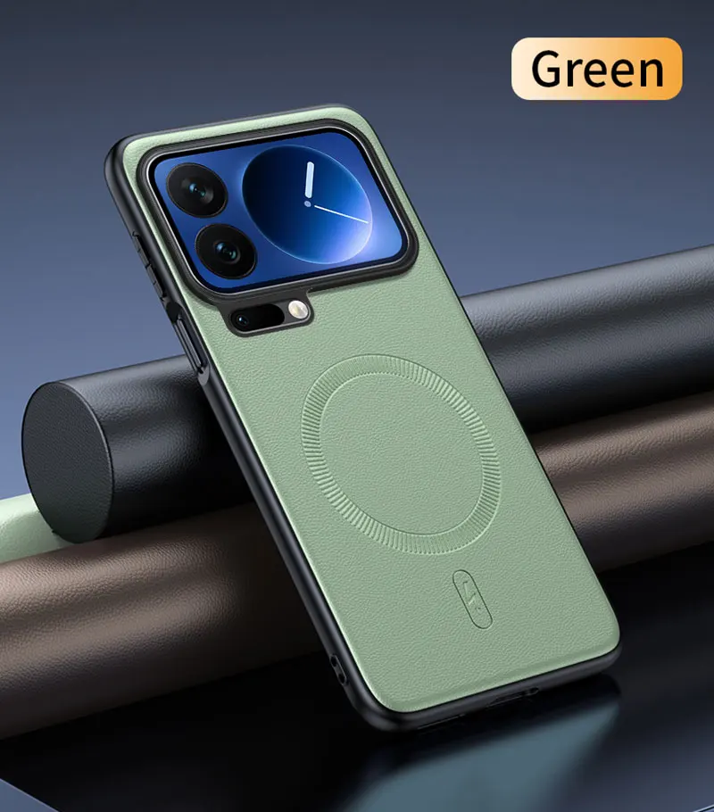 

Чехол для Xiaomi 17 Pro Max, магнитный кожаный защитный чехол для Xiaomi 17 17 Pro, высококачественный нескользящий ПК с защитой от отпечатков пальцев + ТПУ