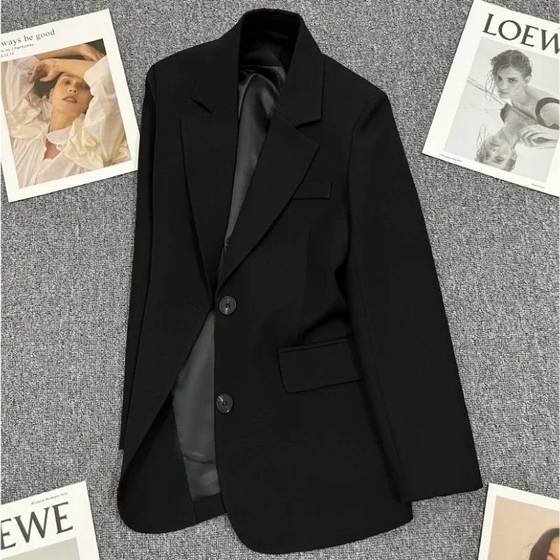 Blazer Frauen Klassische Solide Alle-spiel Büro Damen Retro Gemütliche Elegante Trendy Ins Koreanischen Stil Herbst Winter Grundlegende Design