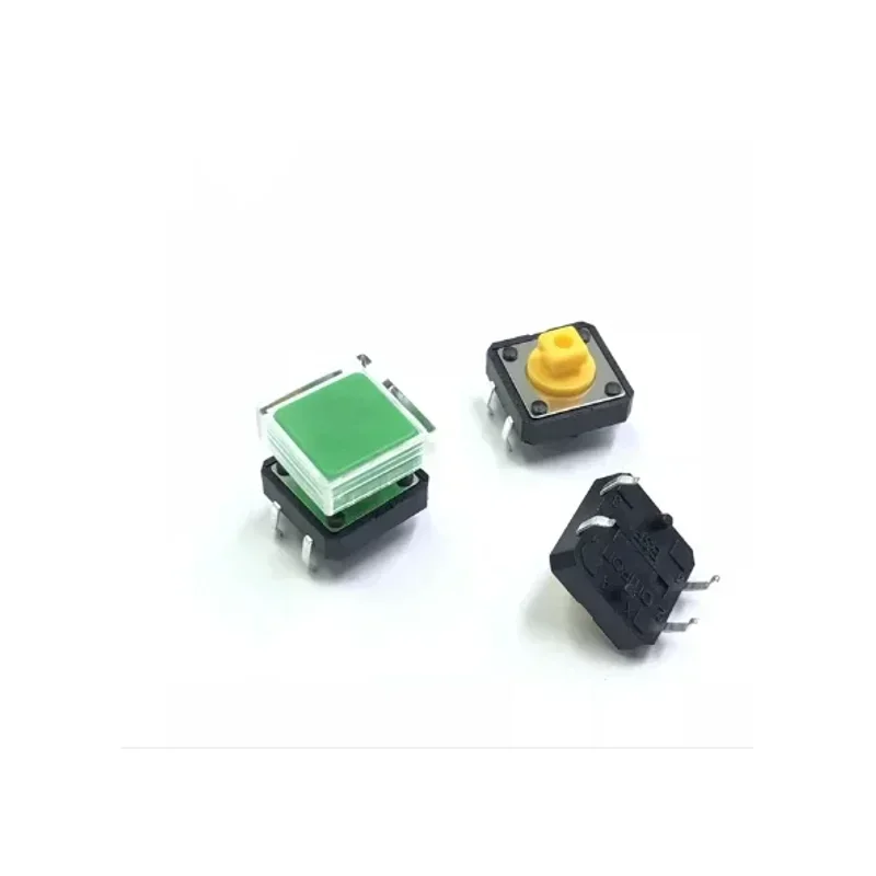 

10pcs B3F Tactile Push Button Switch +A14 Color Hat 10pcs + Transparent Cap 10pcs Momentary Tact Touch Micro Switch 12*12*7.3mm