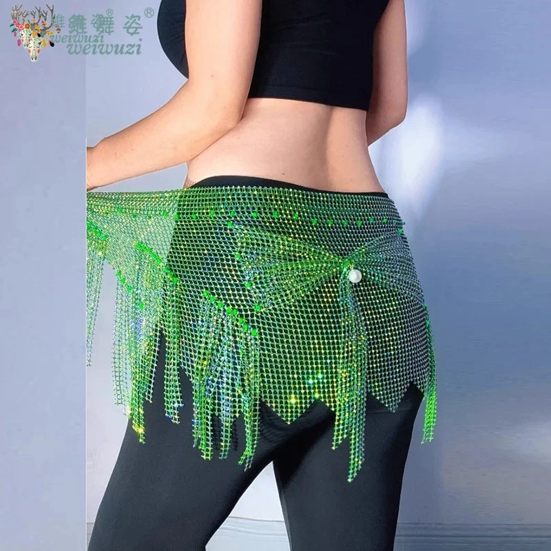 벨리 댄스 연습 액세서리 여성용 패셔너블하고 귀여운 리본 AB 스톤 벨트 성인 및 어린이용 오리엔탈 댄스 벨트