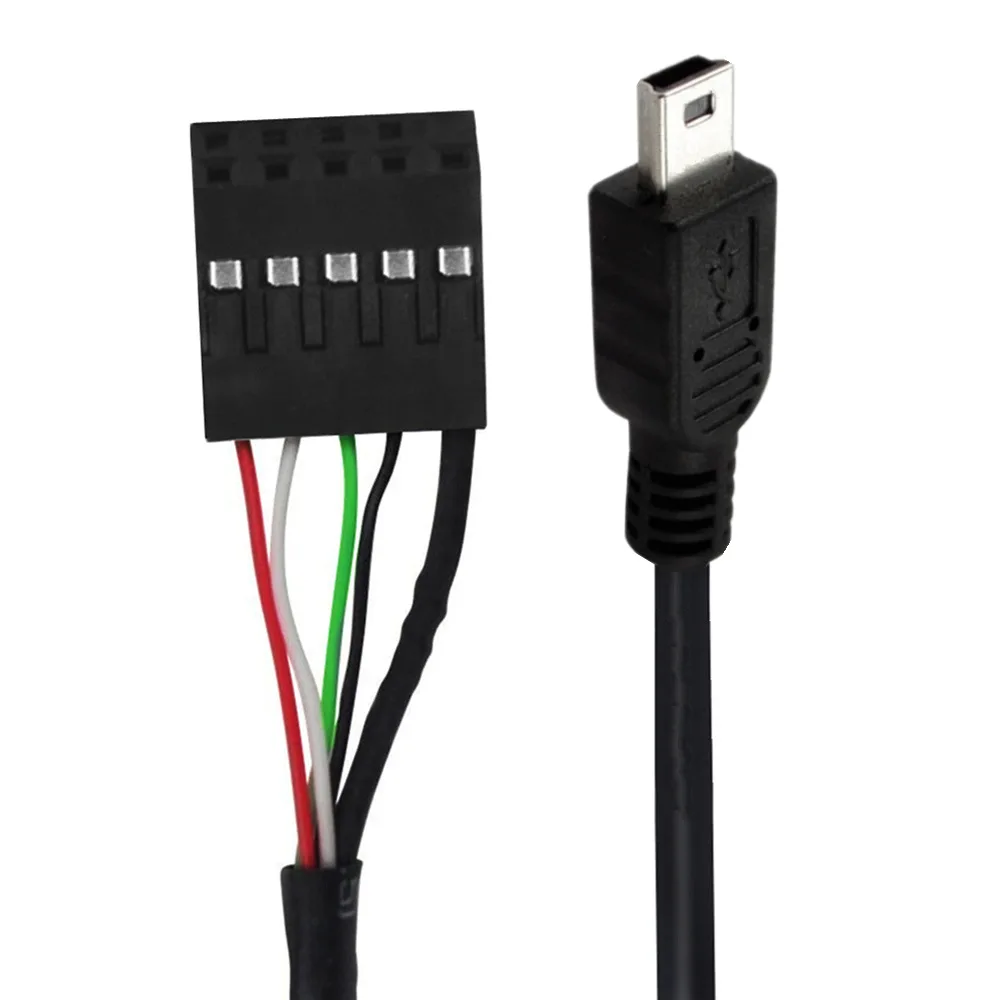 50CM   USB 2.0 Micro 5Pin /Mini 5Pin  Male  to 9Pin Female 2.54 USB header PCB motherboard cable；