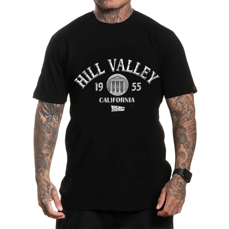 

back to the future iii Hill valley 1955 Vintage Sic Fi Gift t shirt 80s movies Time Machine Graphic Clothes All size Tops S-6XL