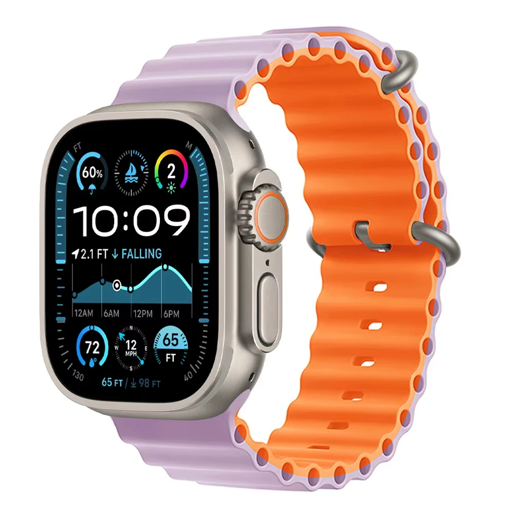 Offizielles Ocean-Armband für Apple Watch-Armbänder Ultra 3 2 49 mm 46 mm 44 mm 40 mm 41 mm 42 mm 45 mm Armband iWatch Serie 11 10 9 8 7 6 SE3