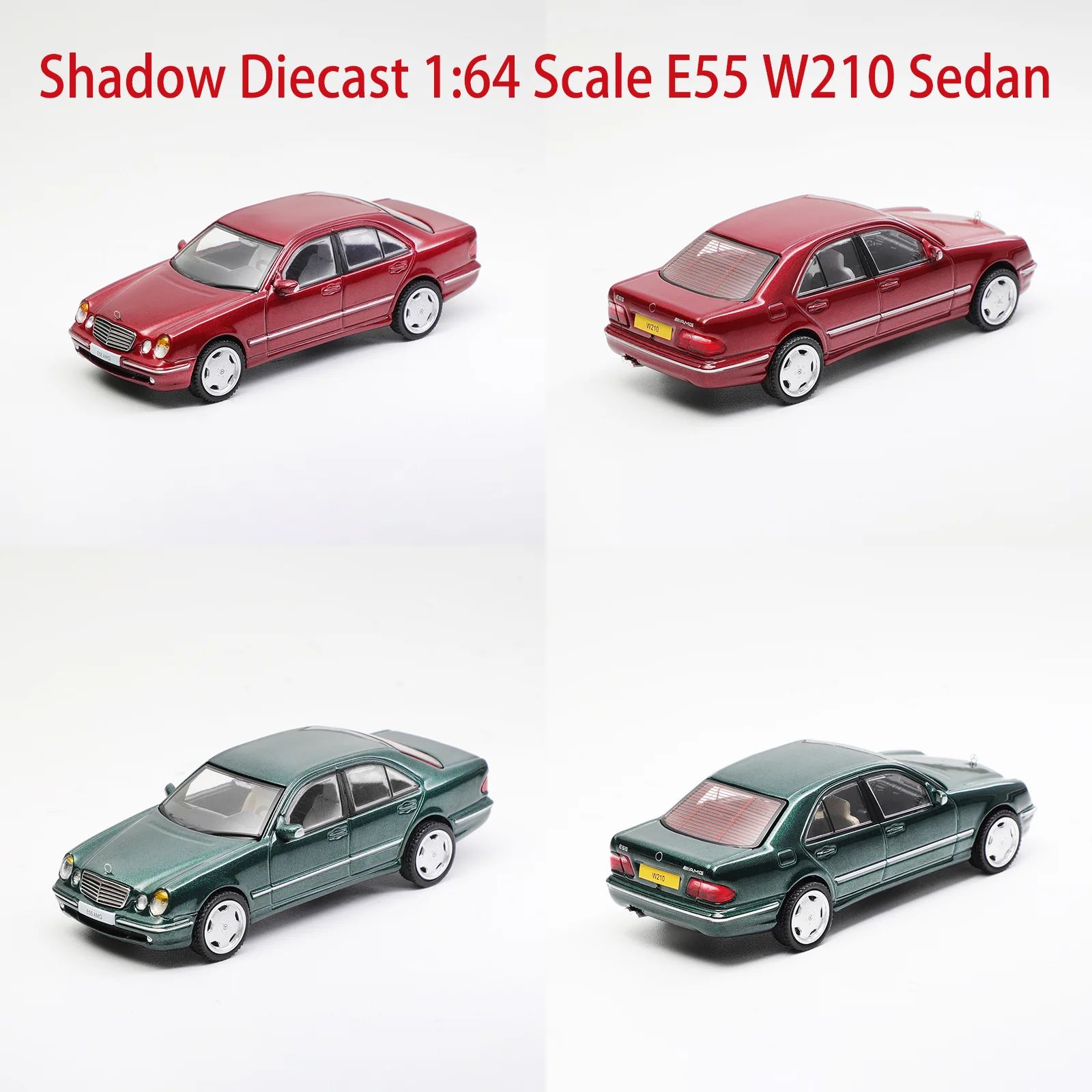 Shadow Diecast 1:64 Scale E55 W210 Sedan Alloy Simulation Car Model Collection Souvenir Display Ornaments Vehicle Gift