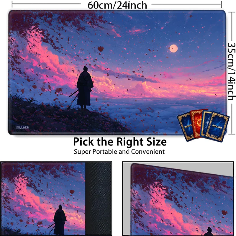 The quiet warrior landscape game mat has a non-slip surface, making it perfect for CCG, TCG, and RPG. It's an excellent gift
