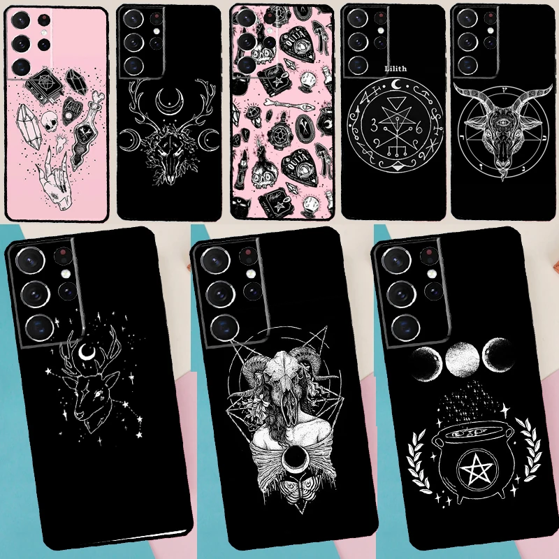 Witchcraft Occult Pentagram Case For Samsung Galaxy S26 Ultra S25 S24 S22 S21 S23 Ultra Plus S10 S20 S25 FE Cover Coque