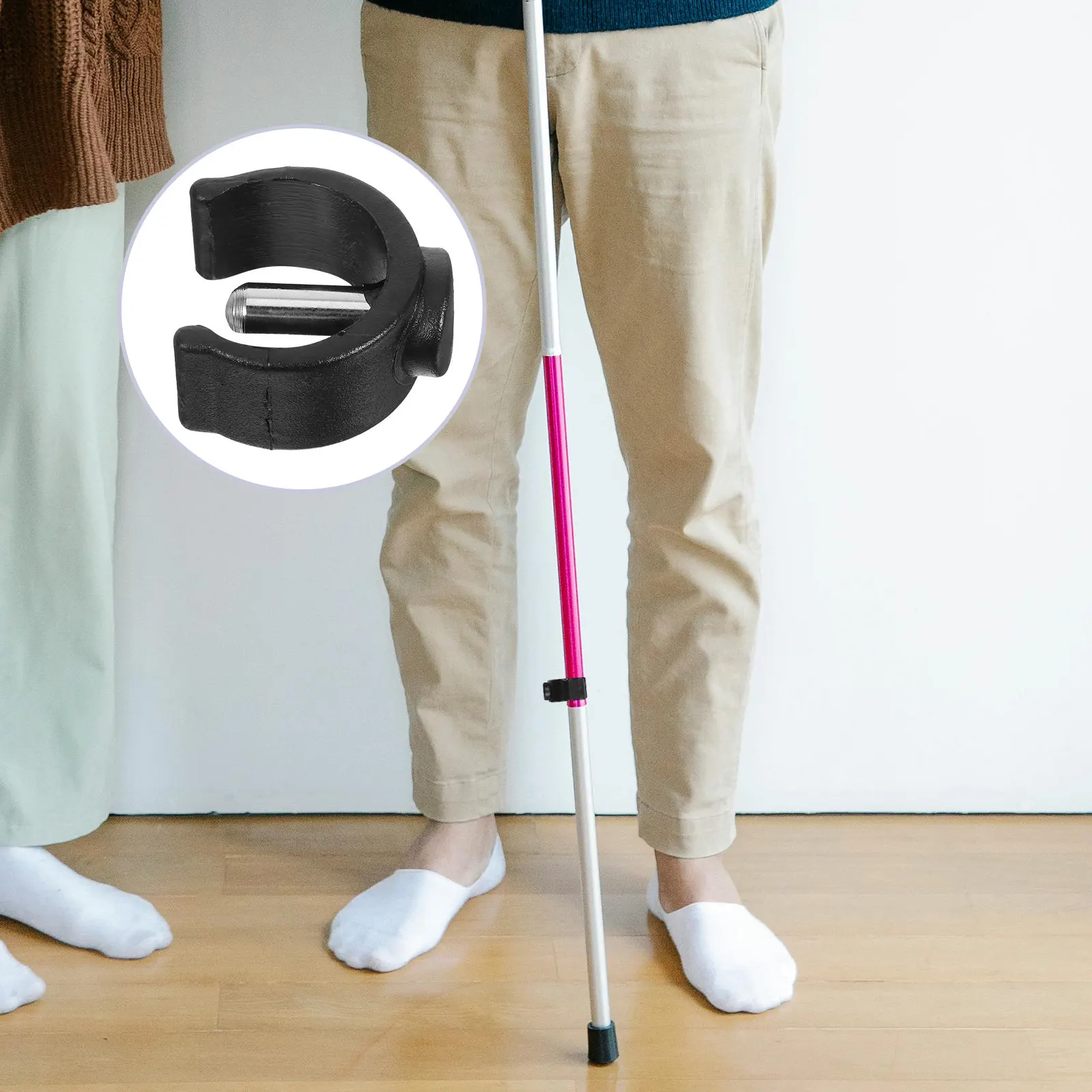 

10Pcs Walker Cane Accessories C-Shape Buckle Pin Locks Easy Install Non-Slip Crutch Replacement Parts for Stability Support