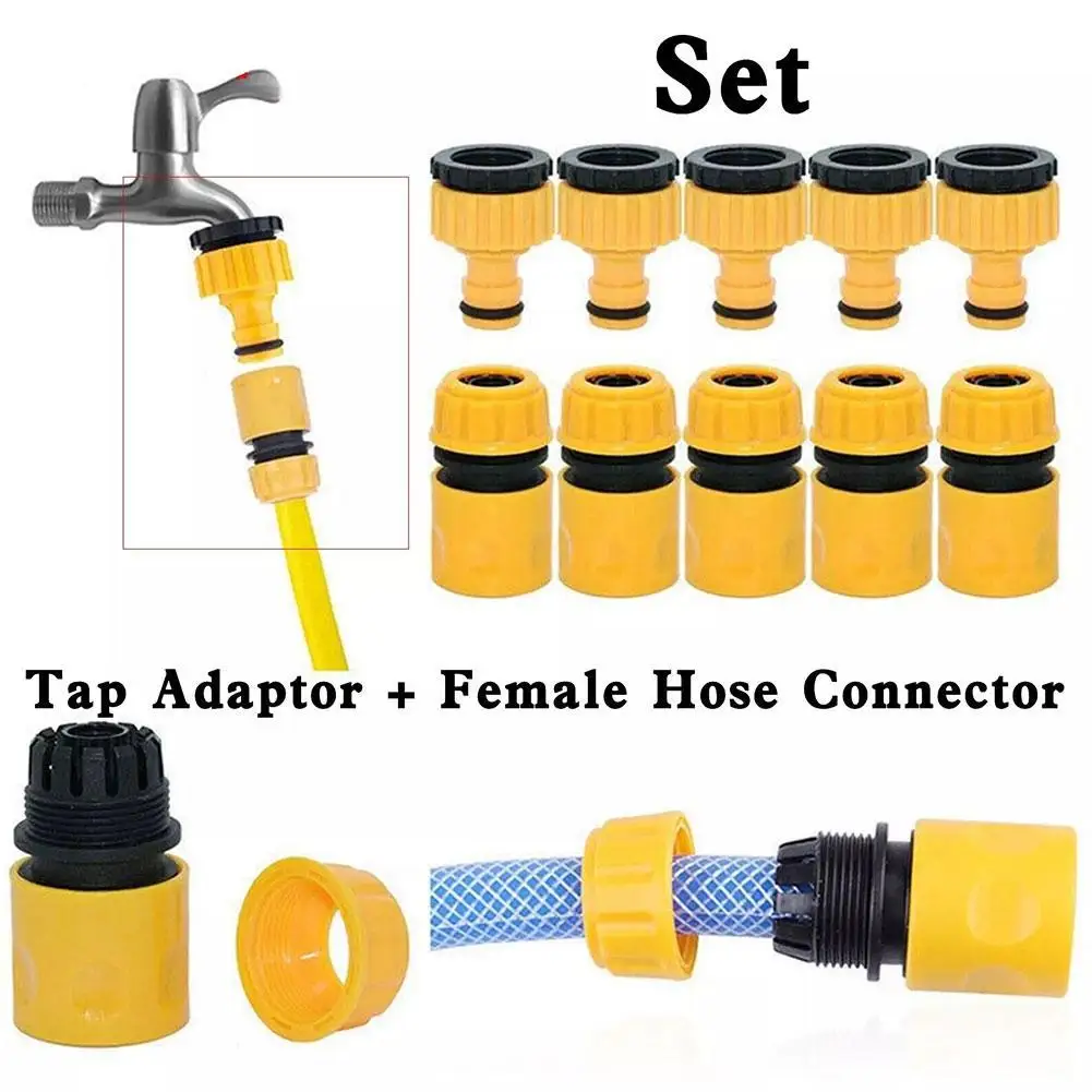 1/10pcs Hose Faucet Quick Connector 3/4 & 1/2 Inch Graden Hose Water Tap Threaded Connector Faucet Adapter For Garden Irrigation