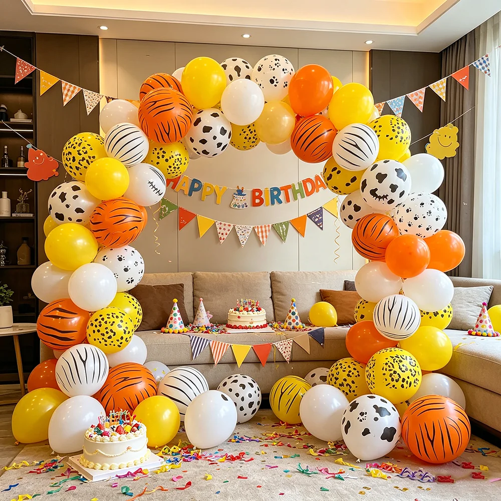 

12 Inch Animal Print Latex Balloons Leopard Tiger Zebra Cow Paw Print Balloon Jungle Safari Theme Birthday Party Baby Shower