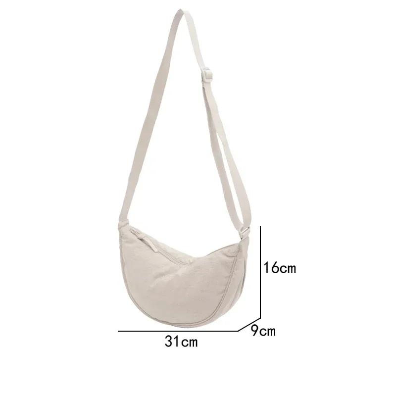 Sac messager à bandoulière en nylon pour femme, petit sac à main design, sacs à main en forme de croissant de lune, sac à main Hobos initié,